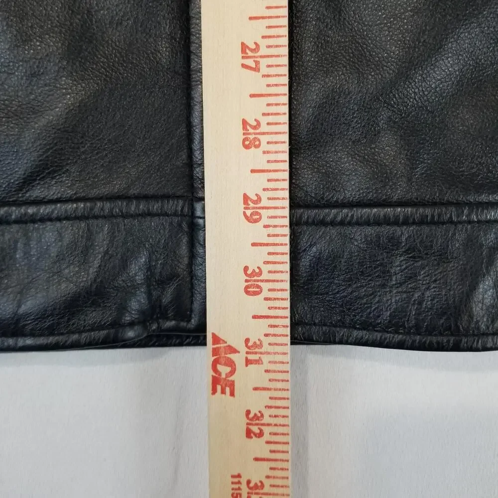 M Julian Leather Jacket Mens Medium Wilsons Zip Quilted Lined Pockets Classic